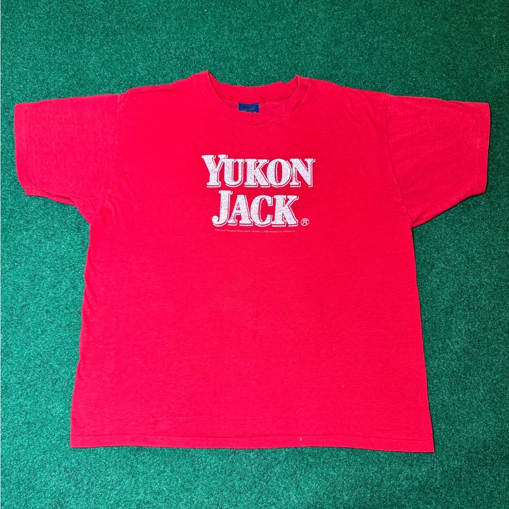 Vintage 80s Yukon Jack Whiskey Liquor Mens XL Retro Thin T Shirt